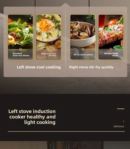 Dual Fuel 3500W Gas Electric Cooker Household Concave Induction Cooktop Class Energy Built-in Countertop Natural Gas Easy Table