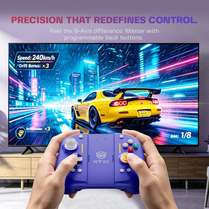 NYXI Hyperion 3 Hall Effect Controller No Drift, Full Mechanical Switches, 9-Axis Gyro, Magnetic Joypad for Nintendo Switch 2, Wireless Gamepad Purple