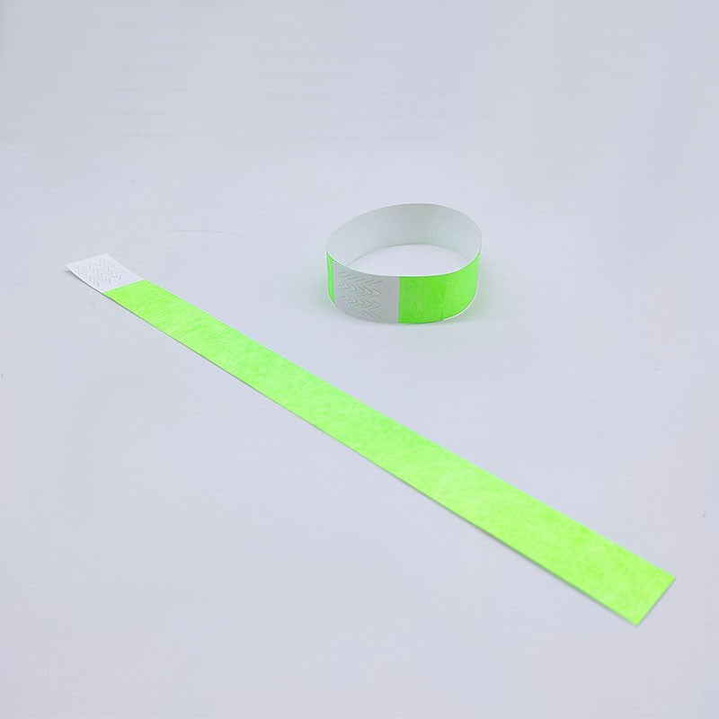 100pcs Colorful Neon Paper Wristbands Mixed Multicolor Waterproof Bracelet charms for Events Festivals,non-custom
