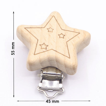 5PCS Wooden Rabbit Pacifier Clip Baby Accessories Wooden Animal Pacifier Metal Holder Elephant Pacifier Wooden Baby Teeth