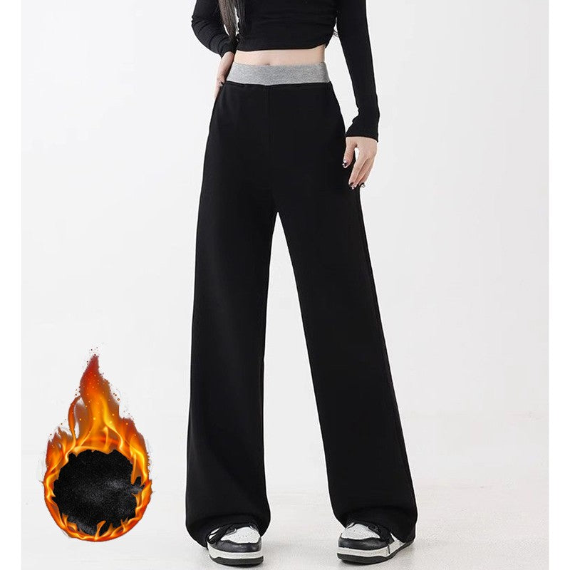Winter Female Designer Snow Warm Casual Pants Girls Fashion Plush High Waist Trousers Lady Comfortable Fleece Thermal Pants