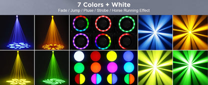 Datewink 120W LED Beam Moving Head Light 8 Patterns RGB Stage Lighting Effect DMX512 For DJ Disco Show Concert Party KTV Karaoke