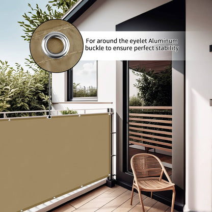 Balcony Privacy Screen Cover Fence Patio Waterproof Shade Cloth 95% UV Protection Shield Deck Shade Sail Garden Porch Pool Decor