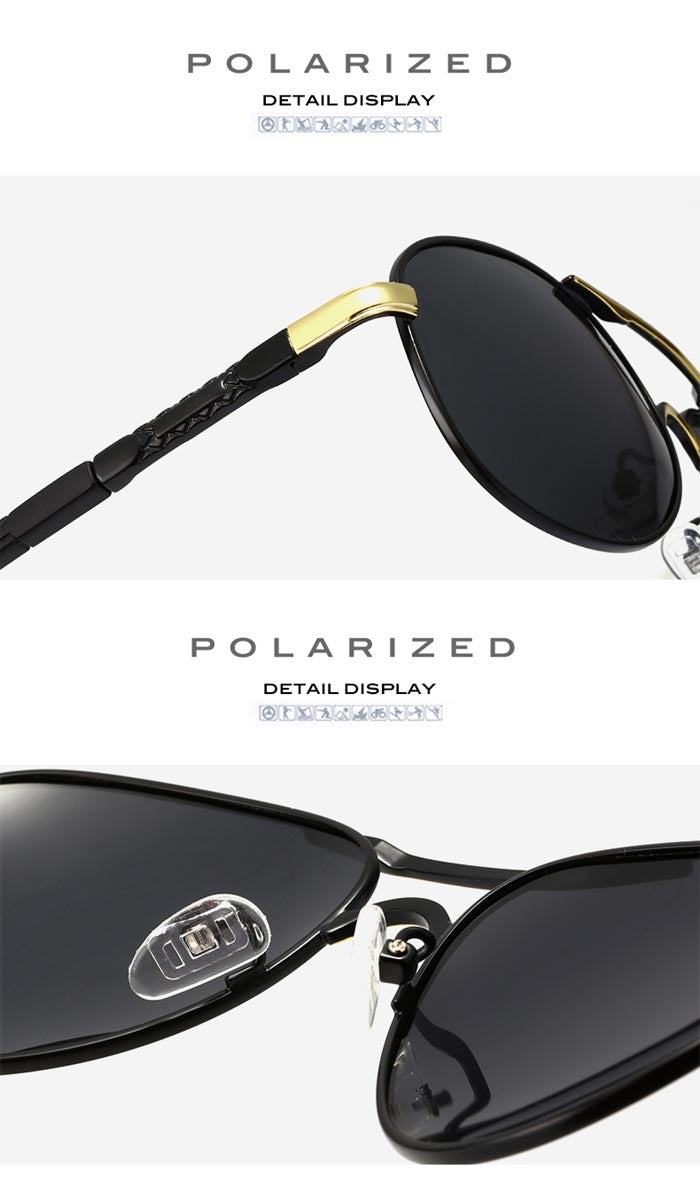 Outdoor Driving Sunglasses Mens Fashion Pilot Polarized Sun Glasses Men Women Polycarbonate Lenses 0945