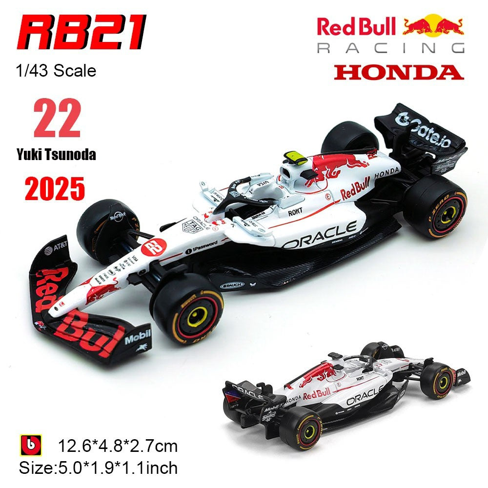 Novo em estoque Bburago 1:43 2025 F1 Japão Red Bull Rb21 Liga Modelos Miniatura Ferrari Sf25 #44 Rb21 Verstappen Mcl39 W16 ?Carro de Brinquedo