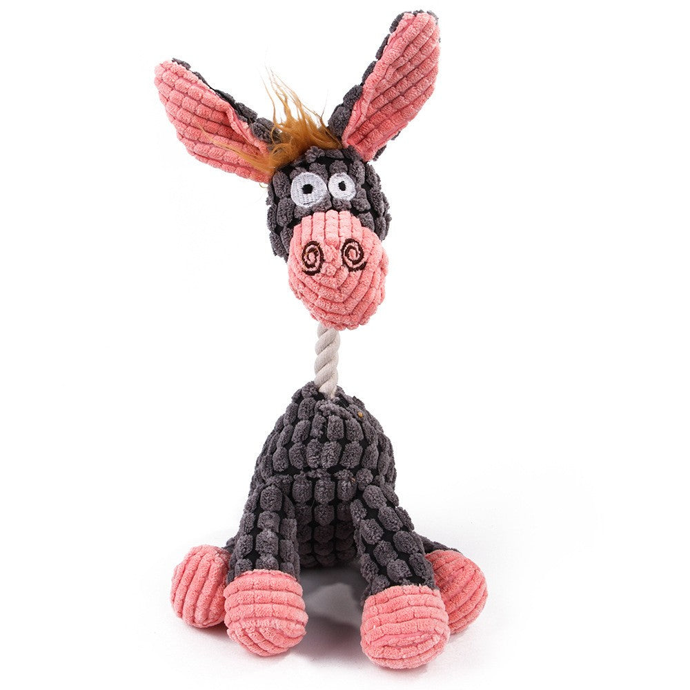 Brinquedo de Pelúcia para Cães Mordedor de Cordeiro, Macaco, Porco com Som, Treinamento de Ventilação, Suprimentos para Limpeza de Dentes de Cães, Brinquedos para Cães Grandes