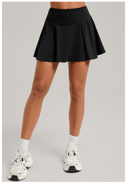 Women's Sports High Waisted Short Skirt Comfortable Breathable Belt Safety Pants and Pocket Tennis Workout Yoga Golf Mini Skirt