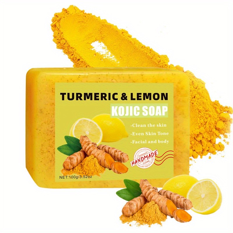 Sabonete amarelo de limão e gengibre e sabonete de ácido cítrico, adequados para banhar o corpo todo, hidratando e limpando profundamente