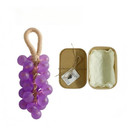 Sabonete Artesanal em Barra, Sabonete em Caixa de Presente com Agrupamento de Uvas Peroladas para Banho e Lavagem e Limpeza e Nutrição, Suave Extrato Vegetal que Remove a Sujeira