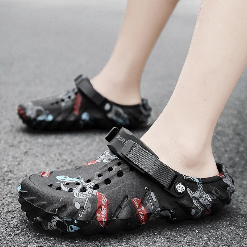 Men'S Breathable Casual Sandals Summer New Soft-Sole Non-Slip Comfort Outdoor Beach Shoes Fashion Youth Dual-Use Sports Slippers