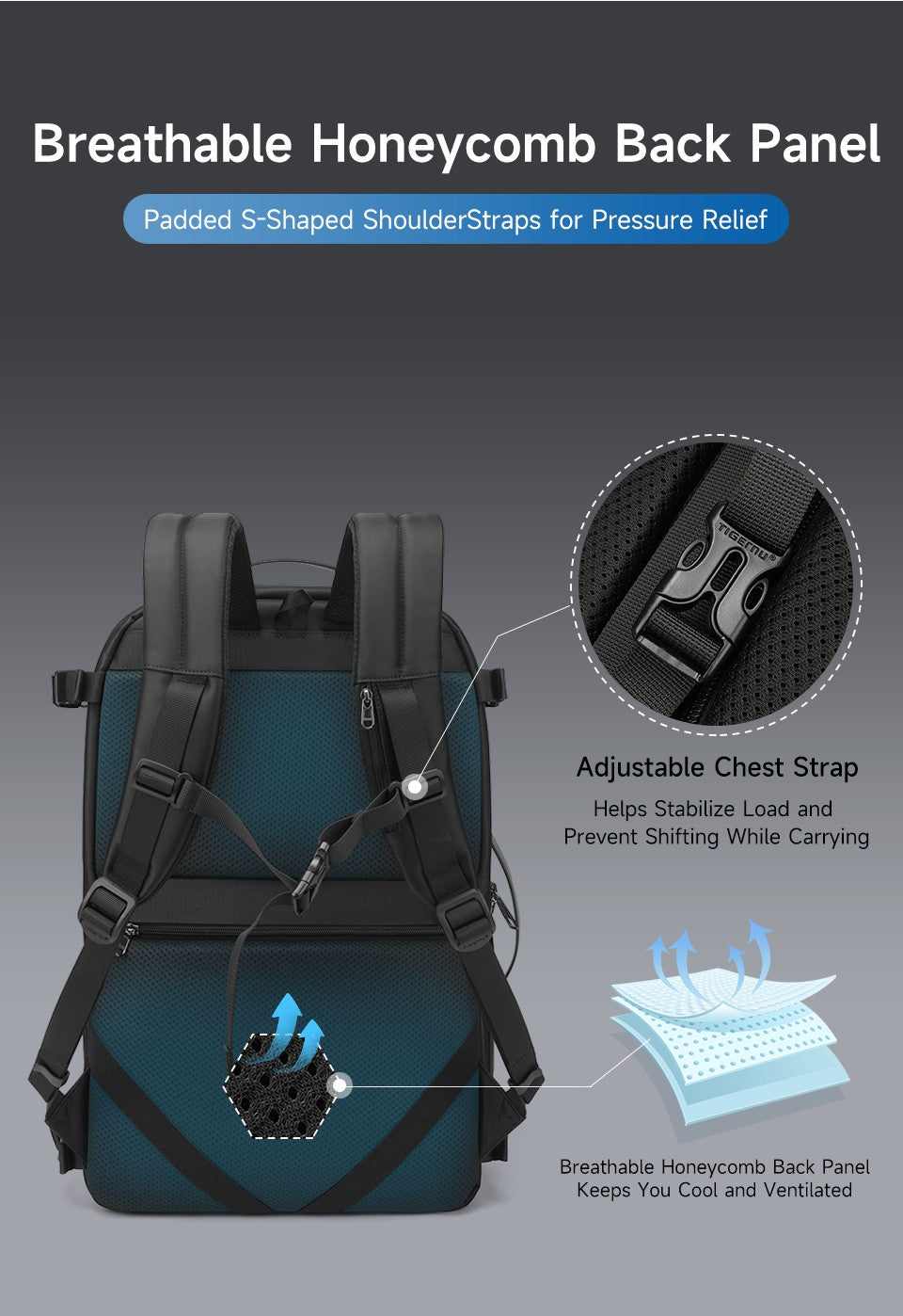 Tigernu Vacuum Backpacks Men Expandable Bags 17inch Laptop Backpack Bags Male Travel Backpacks Large Capacity Backpack Women Bag