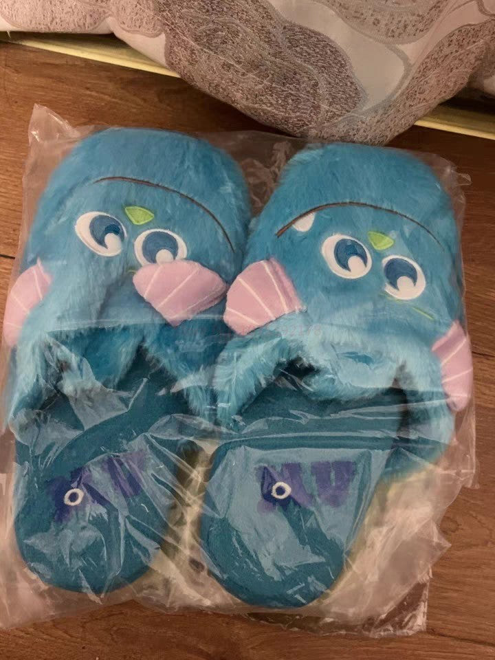 Pantufa de Anime Universidade Monstros Disney Monstros SA Mike Wazowski Sullivan Quente de Inverno Antiderrapante Desenho Animado Sapatos Domésticos
