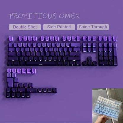 Novas Teclas 133 Gradiente Verde Shine Through Keycaps Impressão Lateral PBT Keycap Perfil Cherry Double Shot para Teclados Mecânicos