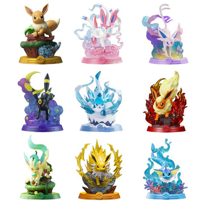 9 Figuras de Pokémon Eeveelution Espeon Sylveon Glaceon Leafeon Vaporeon Umbreon Flareon Anime Figure Pocket Monster Brinquedo
