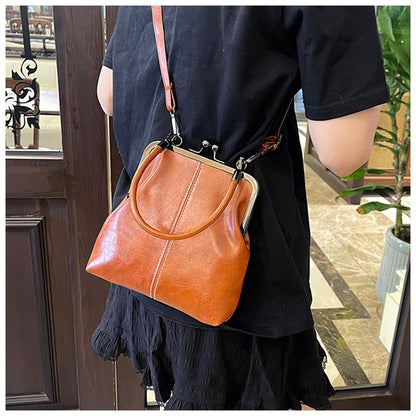 Vintage Style Women Handbag Brown Versatile Designer Shoulder Bag PU Leather Ladys Shell Purses Crossbody Bags