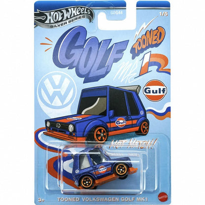 Hot Wheels Silver Series Gulf Tooned Toyota Supra Chevrolet Volkswagen Golf 1/64 Diecast Carro Modelo Brinquedo de Coleção de Presente