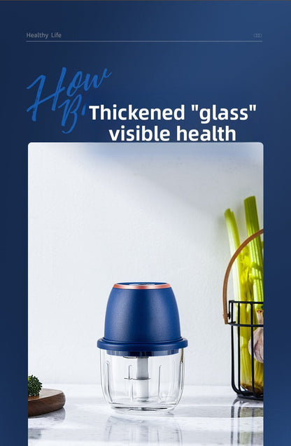 Mini Processador de Alimentos Elétrico TINSOL 350ML, Picador de Carne, Amassador de Alho, USB, Multifuncional, Fatiador de Vegetais, Liquidificador, Misturador de Cozinha