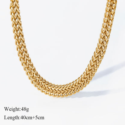 EILIECK Colar de Corrente Grossa de Aço Inoxidável 316L Dourado e Prateado para Mulheres, Corrente Cubana da Moda, Joia Impermeável de Presente