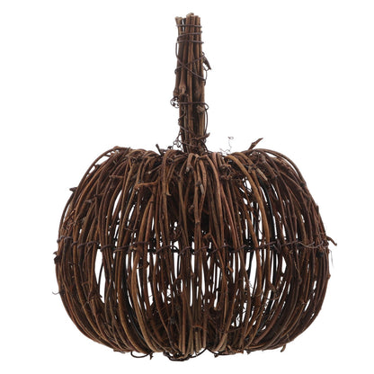 15CM Rattan Woven Pumpkin Halloween Fall Rattan Pumpkin Thanksgiving Table Centerpiece For Halloween And Seasonal Celebration