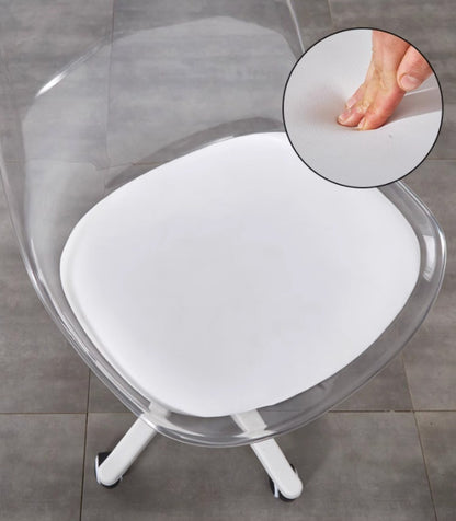 Rotating Computer Chair Dressing Transparent Plastics Elevated Move Rotating Chair Writing Desk Home Bedroom Desk Office Chair