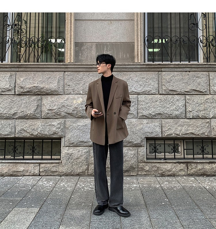 2024 Spring Summer Men Formal Blazers Men Korean Fashion Loose Casual Dress Jacket Men Harajuku Social Suit Jacket Clothing