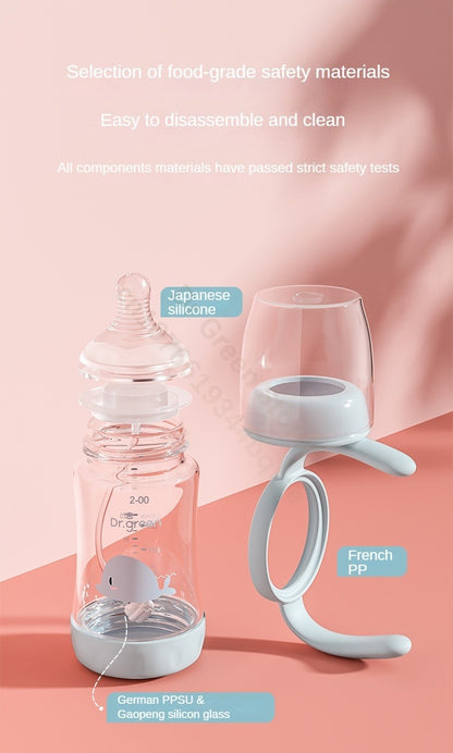 Dr.Green Wide Mouth Newborn baby bottles PPSU Washable Bottles Forward and reverse bi-directional scale inverted milk brewing