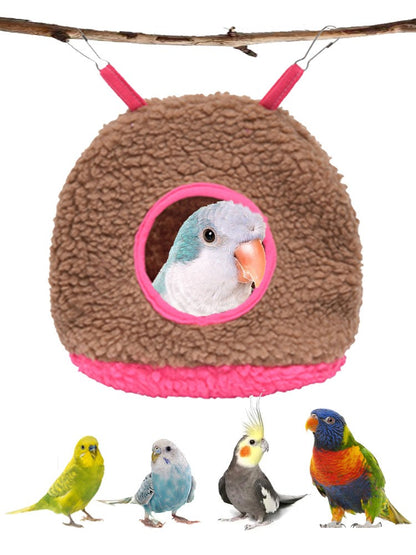 Ninho de Pássaro Quente de Inverno Papagaio Casa de Polar Fleece Periquito Rede Pequeno Animal de Estimação Pendurado Balanço Cama Caverna Acessórios para Gaiola de Pássaros
