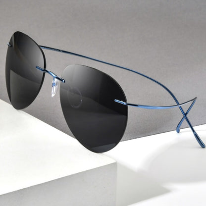 FONEX Titanium Rimless Sunglasses Men Ultralight Frameless Austria Pilot Aviador Polarized Sun Glasses for Women Shades 85695