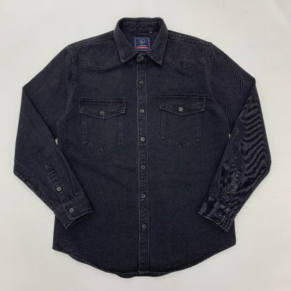 Heavy cargo denim shirt men May Khaki autumn do old retro loose casual plus size shirt coat