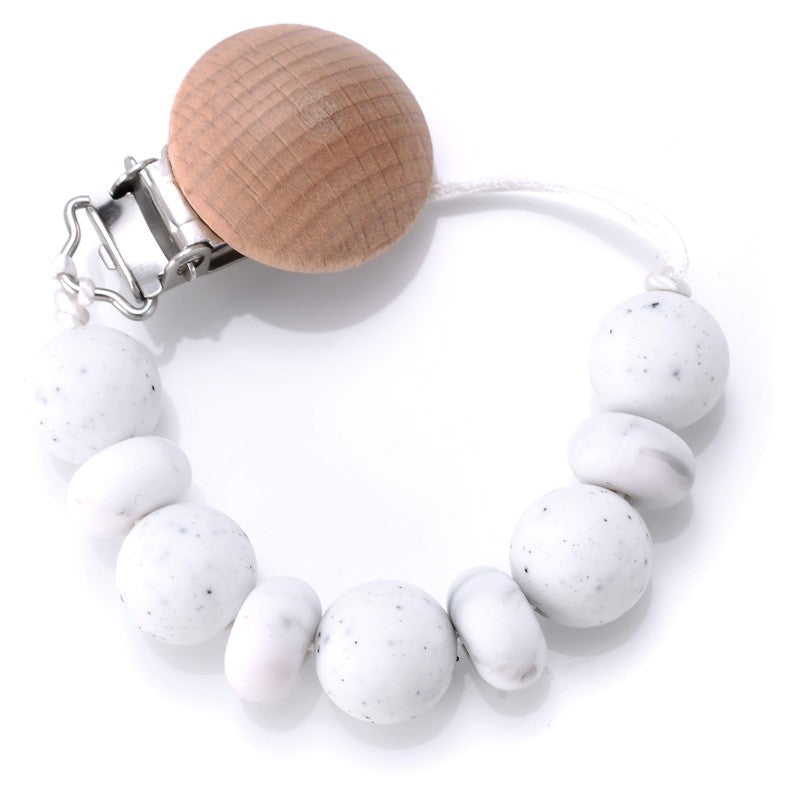 New Silicone Beads Dummy Clip Holder Soother Pacifier Clips Chain for Baby Teething Toys Chew Gifts Accessories BPA Free