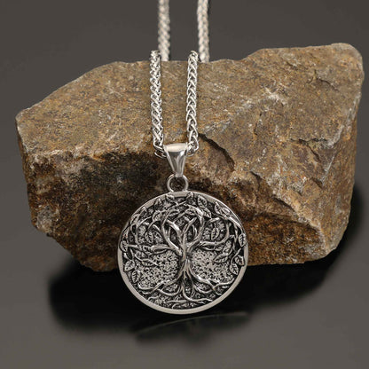 Colar com Pingente Vintage Viking Árvore da Vida Colar Masculino Moda Tendência Personalidade Colar com Pingente Feminino Acessórios de Festa Presente de Aniversário Dia dos Namorados Dia das Mães Dia dos Pais