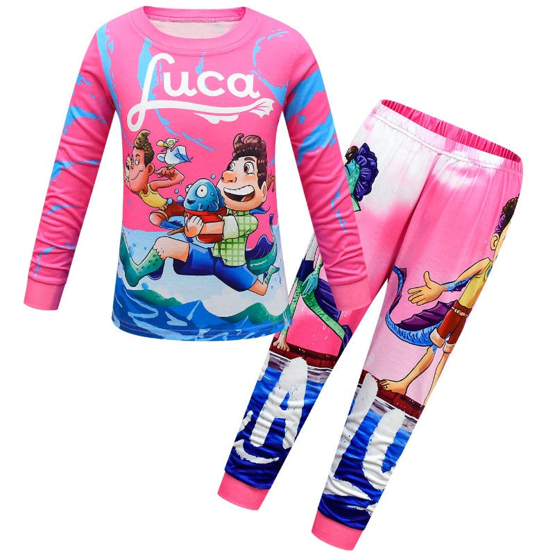 Pijama Infantil Disney Pixar Luca Desenho Animado Cosplay Roupa de Dormir Kawaii Pijama Luca Anime Manga Longa Roupa de Casa Pijama Infantil Presente