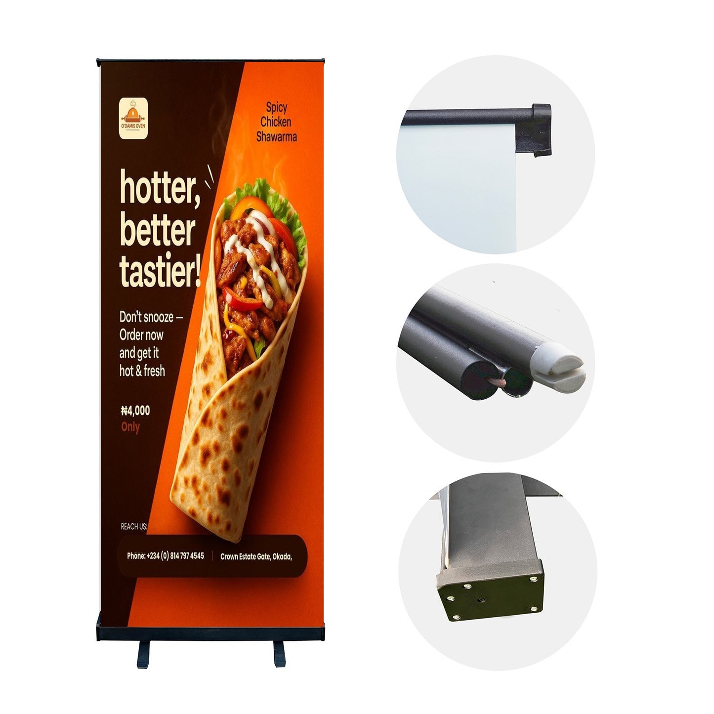 Retractable Roll Up Banner Custom Printed Display Stand 80x200/85x200cm Portable Pull Up Banner for Trade Show Business Promotio