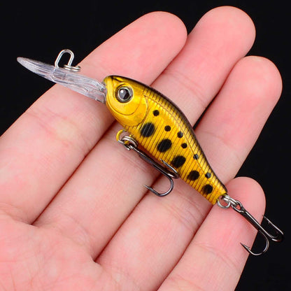 1 Isca Artificial Flutuante Mini Minnow Crank Wobbler Jerkbait Rígida para Pesca de Robalo em Água Doce e Salgada