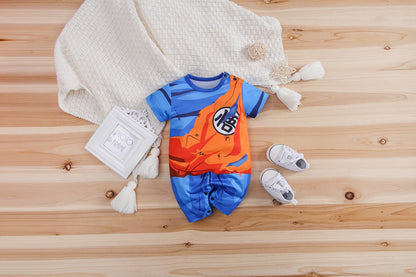 IURNXB Baby Romper Short Sleeve Onesie Boys Newborn Infant Bodysuit Cartoon Print Cosplay Costume Jumpsuit Summer Outfits 1-18M