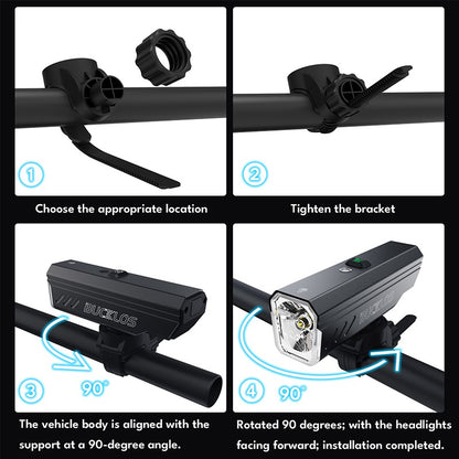 BUCKLOS 1000/1500/2000LM Bike Headlight Smart Sensor Aluminum Alloy Bicycle Front Light IPX5 Waterproof Rechargeable Bike Lamp