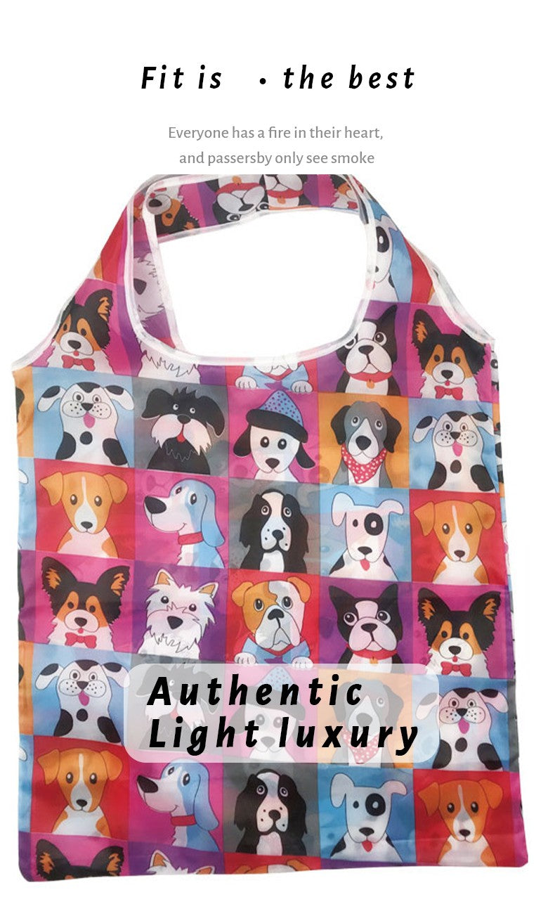 Reusable Shopping Bag Nylon Foldable Grocery Bag Creative Eco-Friendly Tote Bag Lightweight and Durable