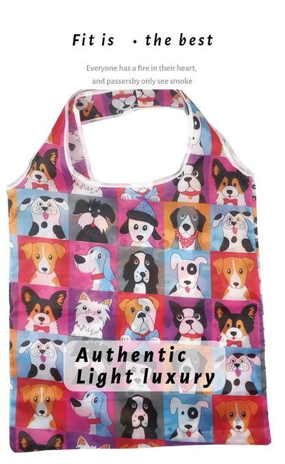 Reusable Shopping Bag Nylon Foldable Grocery Bag Creative Eco-Friendly Tote Bag Lightweight and Durable