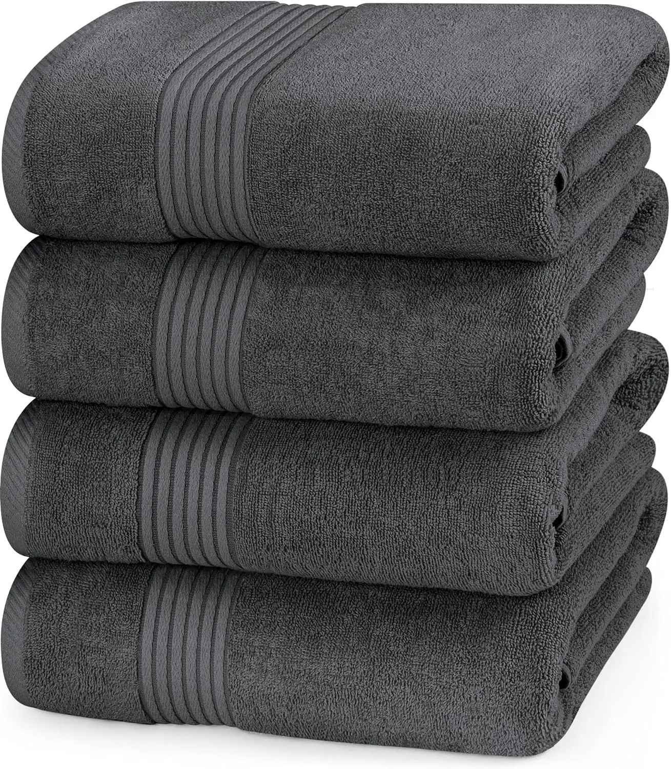 4-pack Bath Towel Set, (27 X 54 Inches) 100% Ring-spun Cotton, Quick-drying, Highly Absorbent, Soft Feel