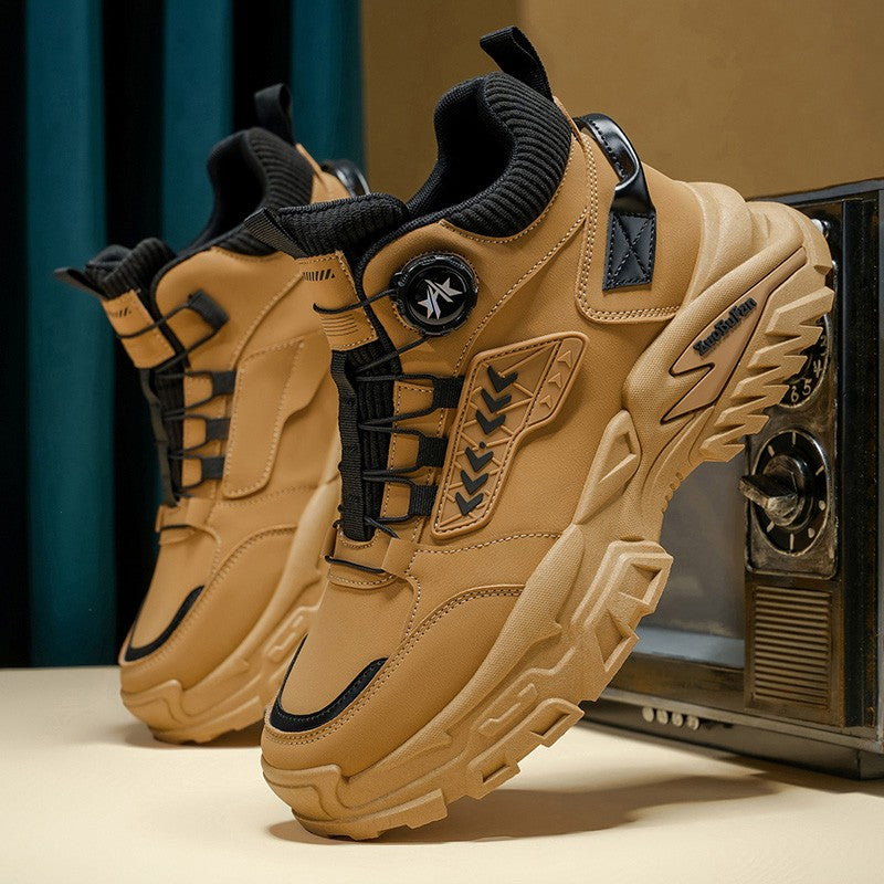 New Men's Casual Outdoor Construction Site Work Durable Safety Shoes, Black for Outdoor Mountain Climbing and Hiking Sports