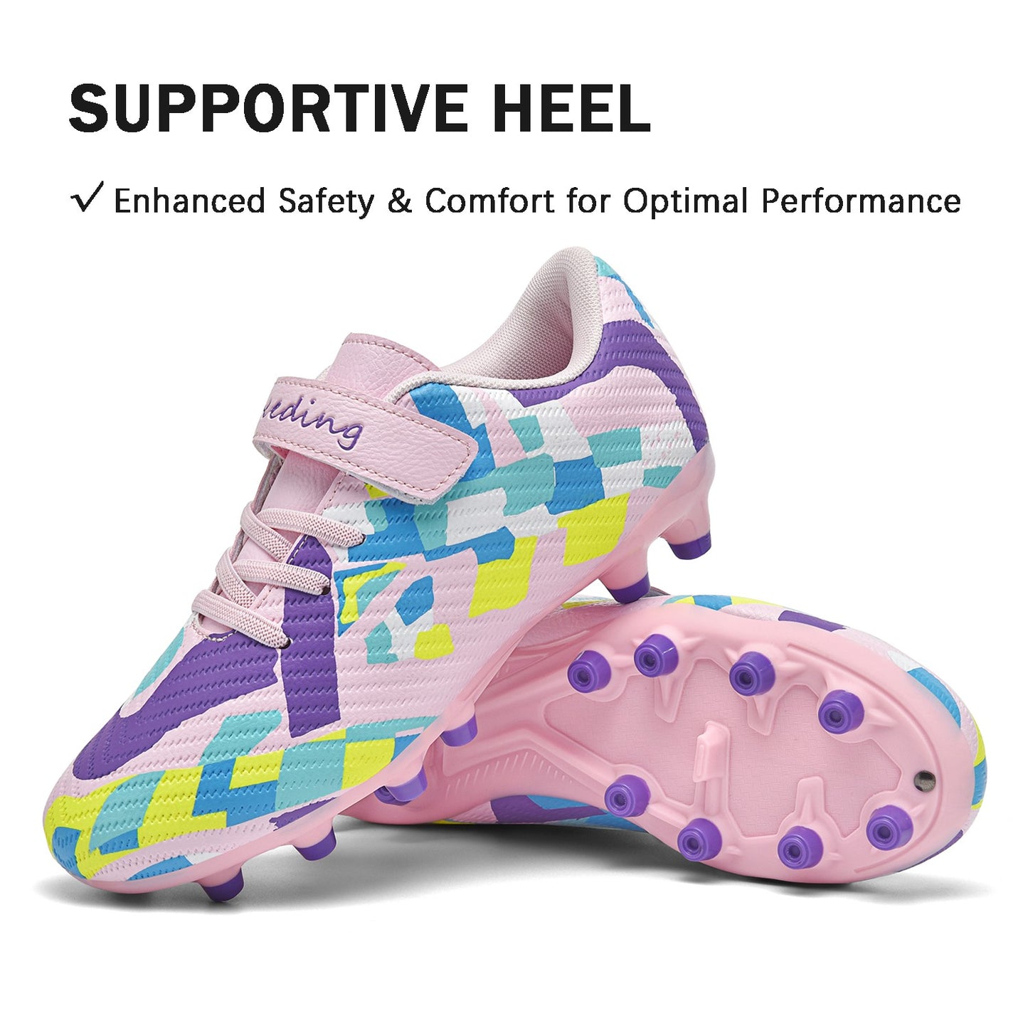 Kids Soccer Cleats Athletic Outdoor FG Football Boots Boys Girls Training Sneakers AG Youth Soccer Shoes for Little/Big Kids