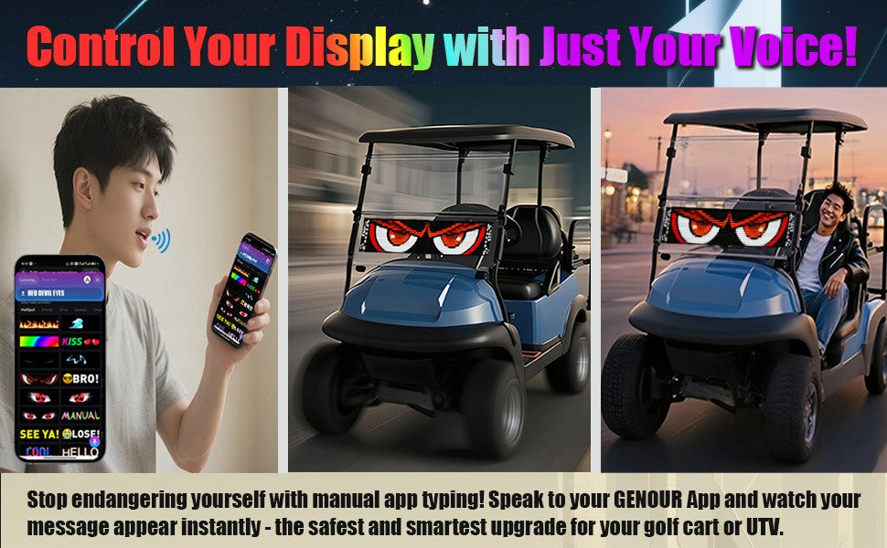 Motorcycle Screen Devil's Eye AI Voice Control LED Display USB Pixel Panel Lights APP Programmable Flexible RGB Matrix Screen