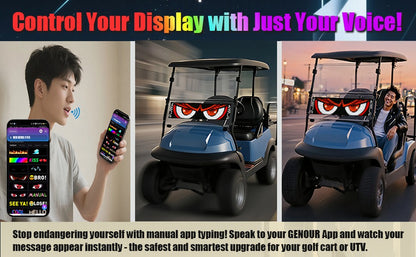 Motorcycle Screen Devil's Eye AI Voice Control LED Display USB Pixel Panel Lights APP Programmable Flexible RGB Matrix Screen