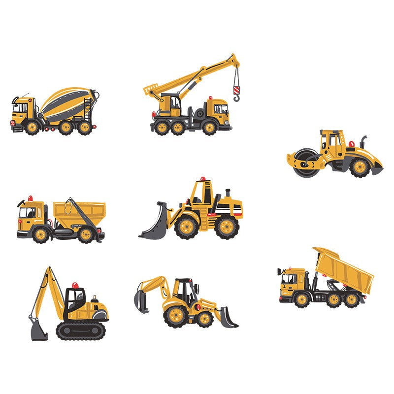 Height Stickers Construction Vehicle Tower Crane for Kids Room Kindergarten Baby Measuring Height Ruler Wall Stickers Boys Gift