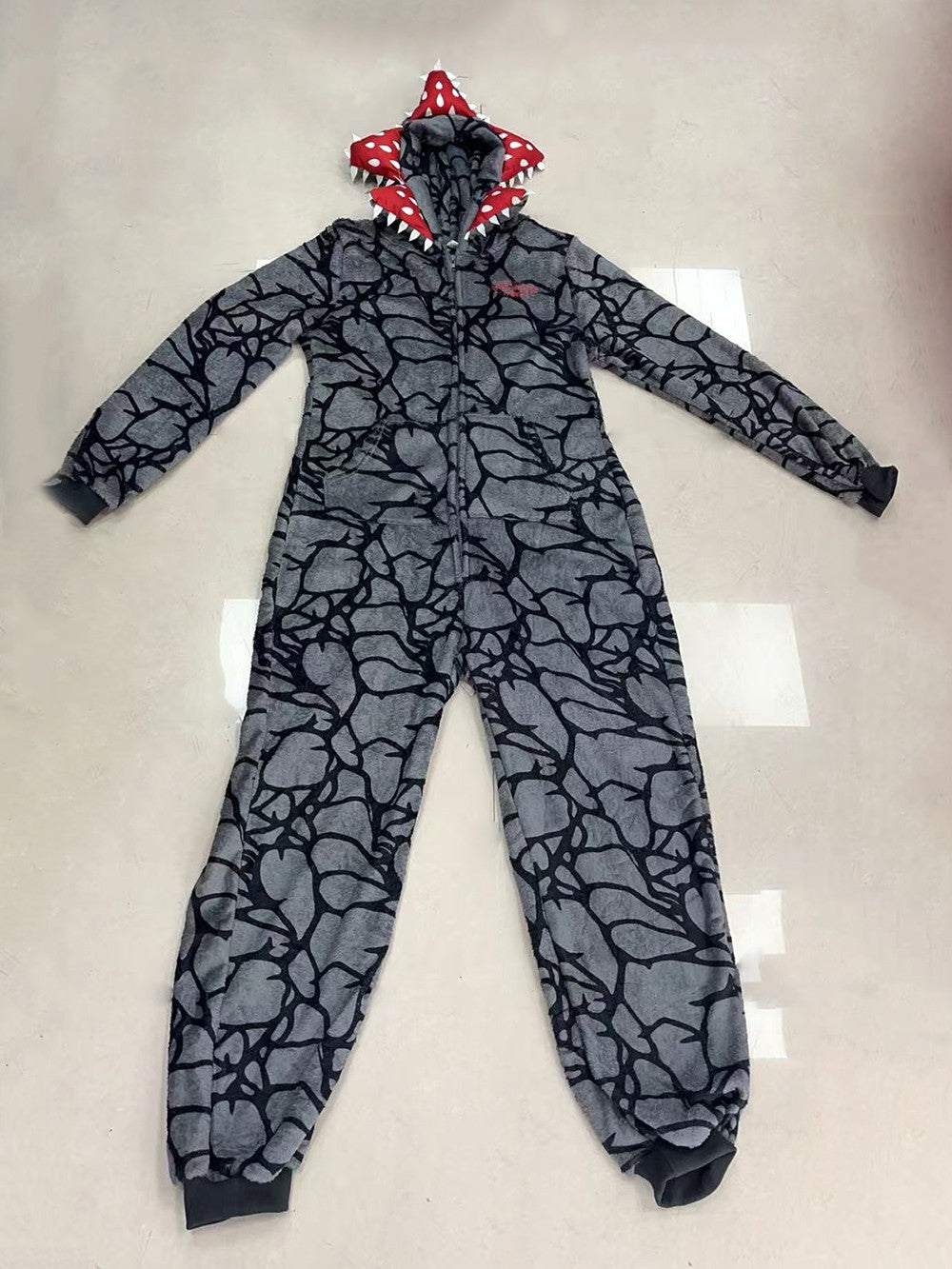 Adult Kids Cannibal Flower Demogorgon Onesie Cosplay Costume Boys Girls Winter Thicken Flannel Fabric Pajamas Halloween Suit