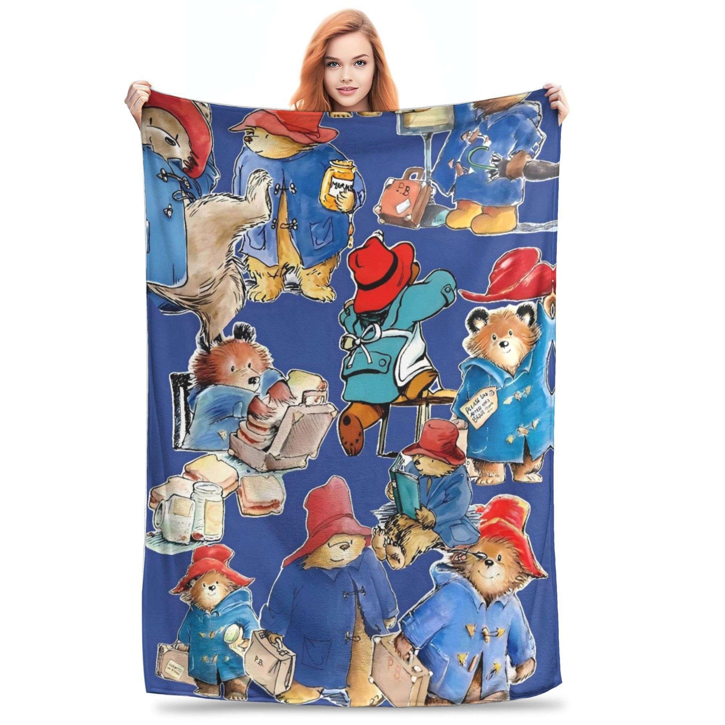 Urso Paddington (manta de pelúcia infantil, edredom de flanela, mantas para sala de estar, design macio e quente, colcha de qualidade, presente de aniversário