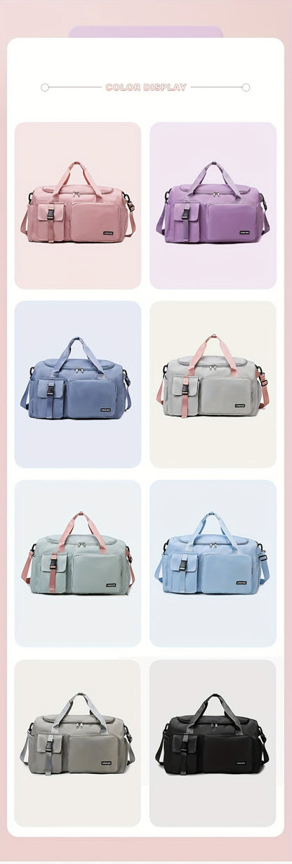 Multifunctional Women's Travel and Fitness Bag - Stylish Pink, Large Capacity, Separate Footwear Compartment