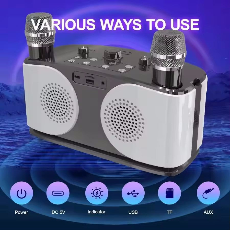 Karaokê Portátil Sem Fio Bluetooth Alto-Falante Com Microfone Máquina Subwoofer Caixa De Som Potente Música Bocina Áudio