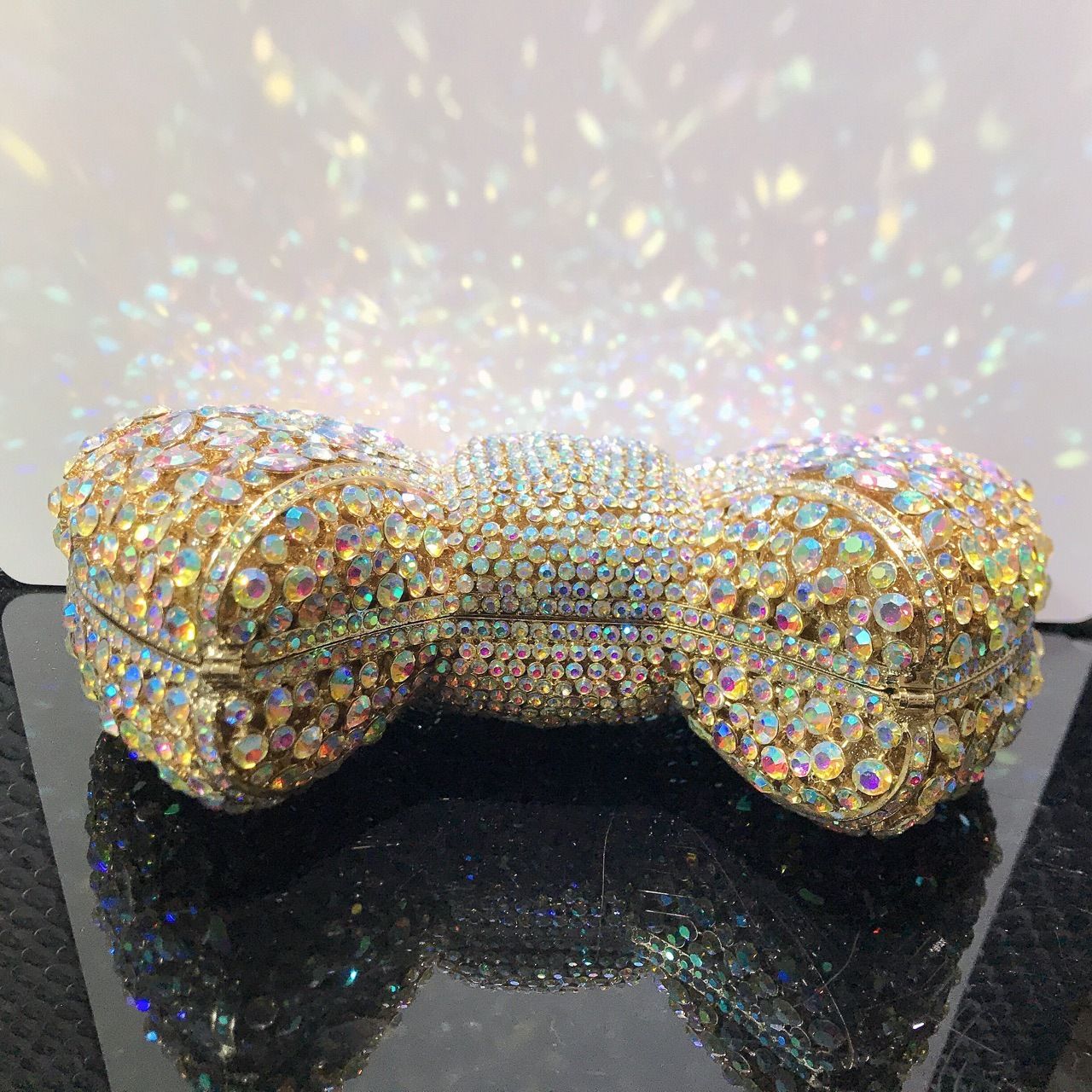 Newest Rhinestone Green/Black Clutch Purse Bow Luxury Diamond Women Red Evening Clutches Bags Wedding Bridal Bag Stones Handbags