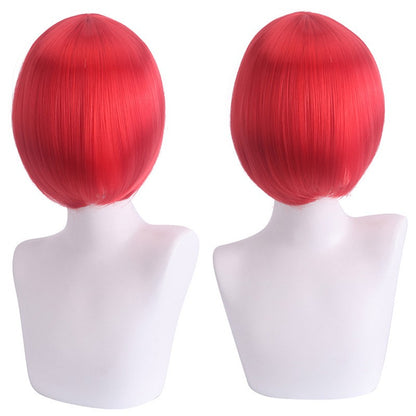 cosplay wig, face-controlling, short hair, thickened version, face-controlling style, colorful Synthetic fiber wig